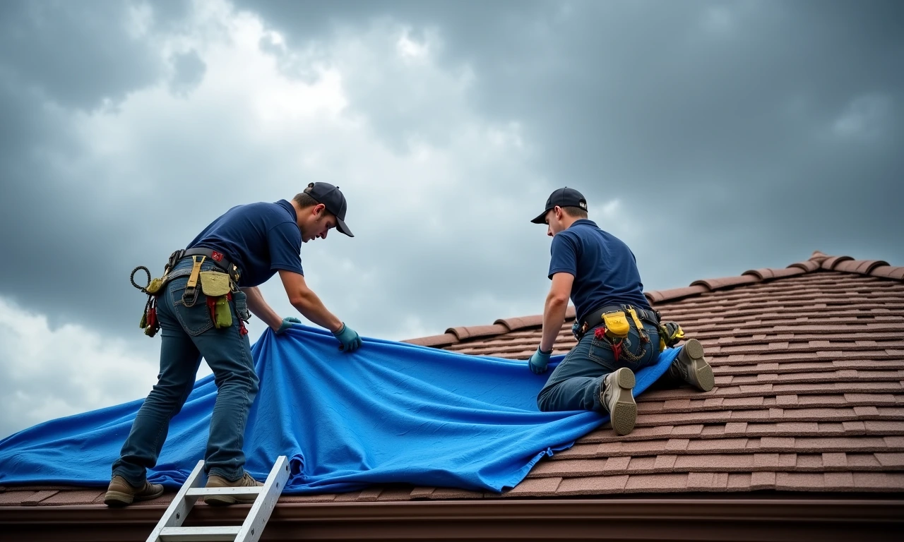 Emergency roof repair after storm damage in Tucson, Arizona