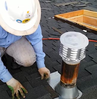 Tucson roofer laying asphalt shingles down