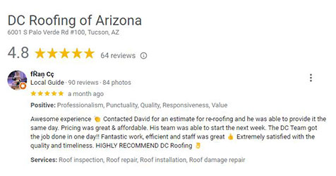 Awesome experience with DC Roofing Roof replacement 5 stars